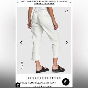 RVCA NEUTRAL HEMP RELAXED FIT PANT